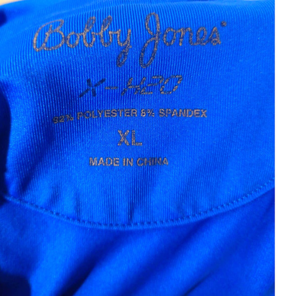 Bobby Jones Mens X-H2O XL Blue Dri Tech Golf Polo - Picture 4 of 5